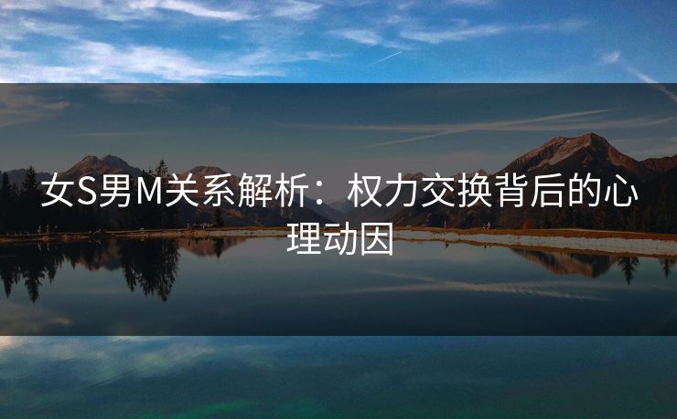 女S男M关系解析：权力交换背后的心理动因